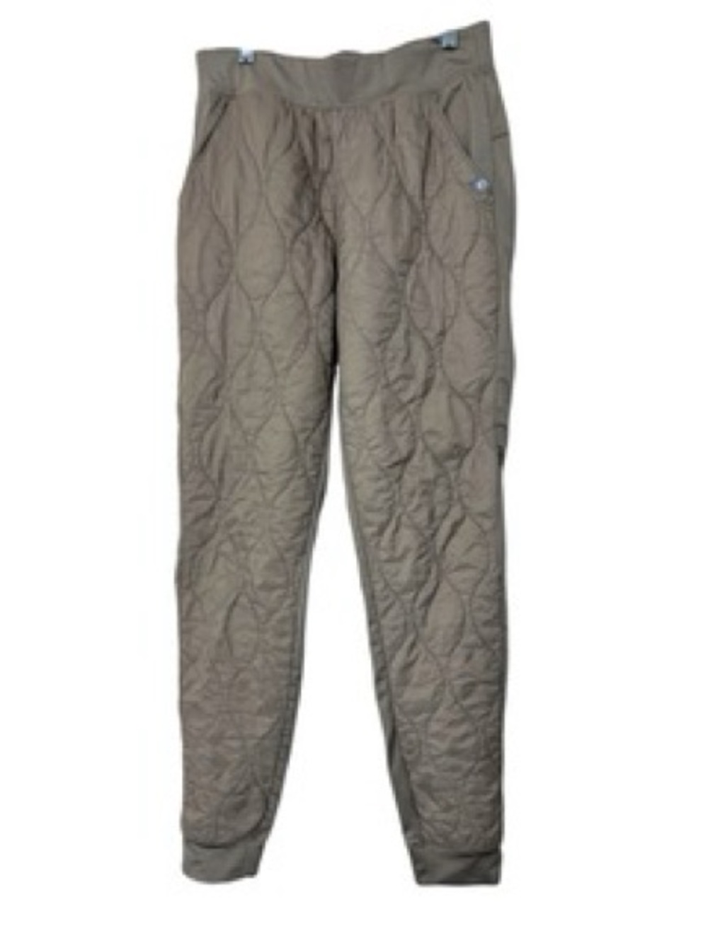 The American Outdoorsman Womens Quilted Front Jogger Pants Size M Pull On Khaki